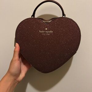Kate Spade Sparkly Maroon Heart Purse